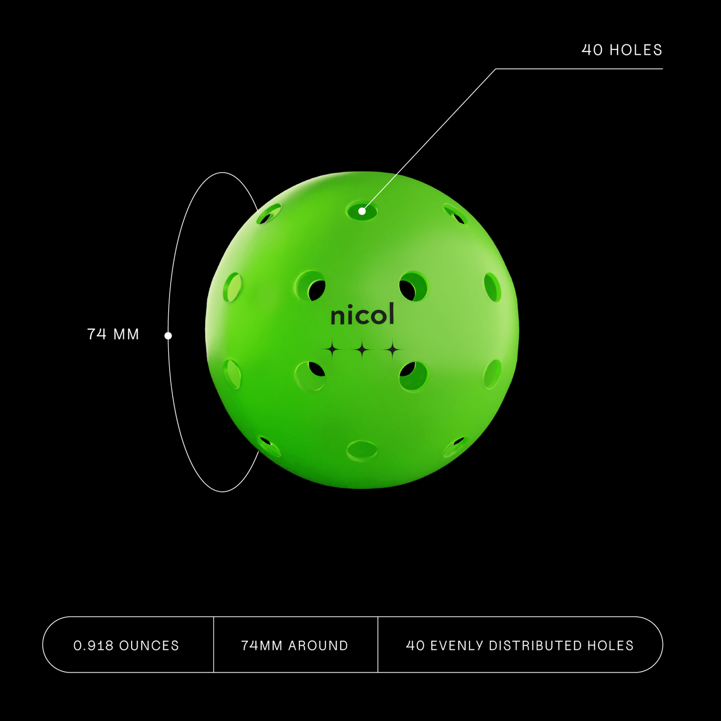 4-Pack of 3-Star Pickleball Balls