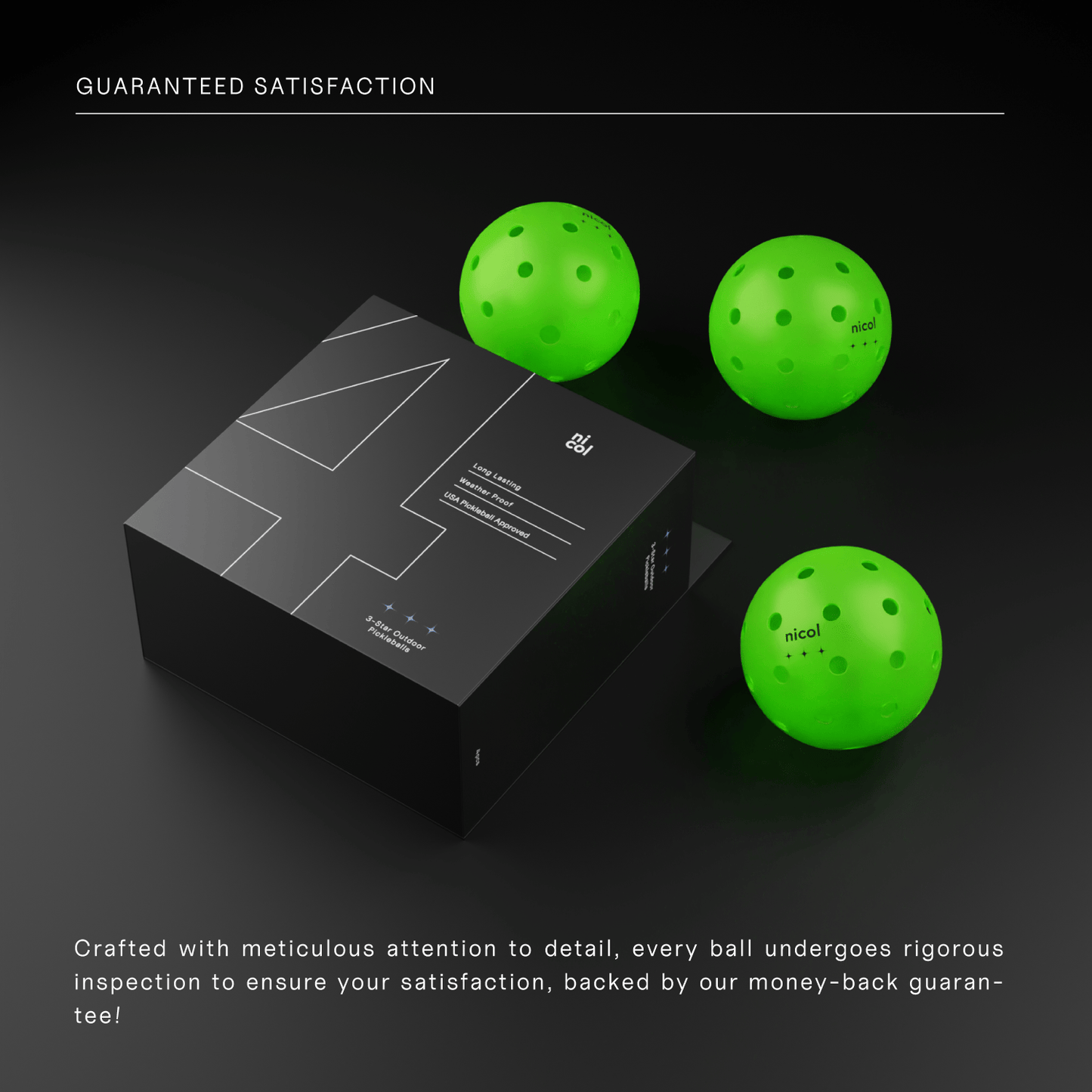 4-Pack of 3-Star Pickleball Balls