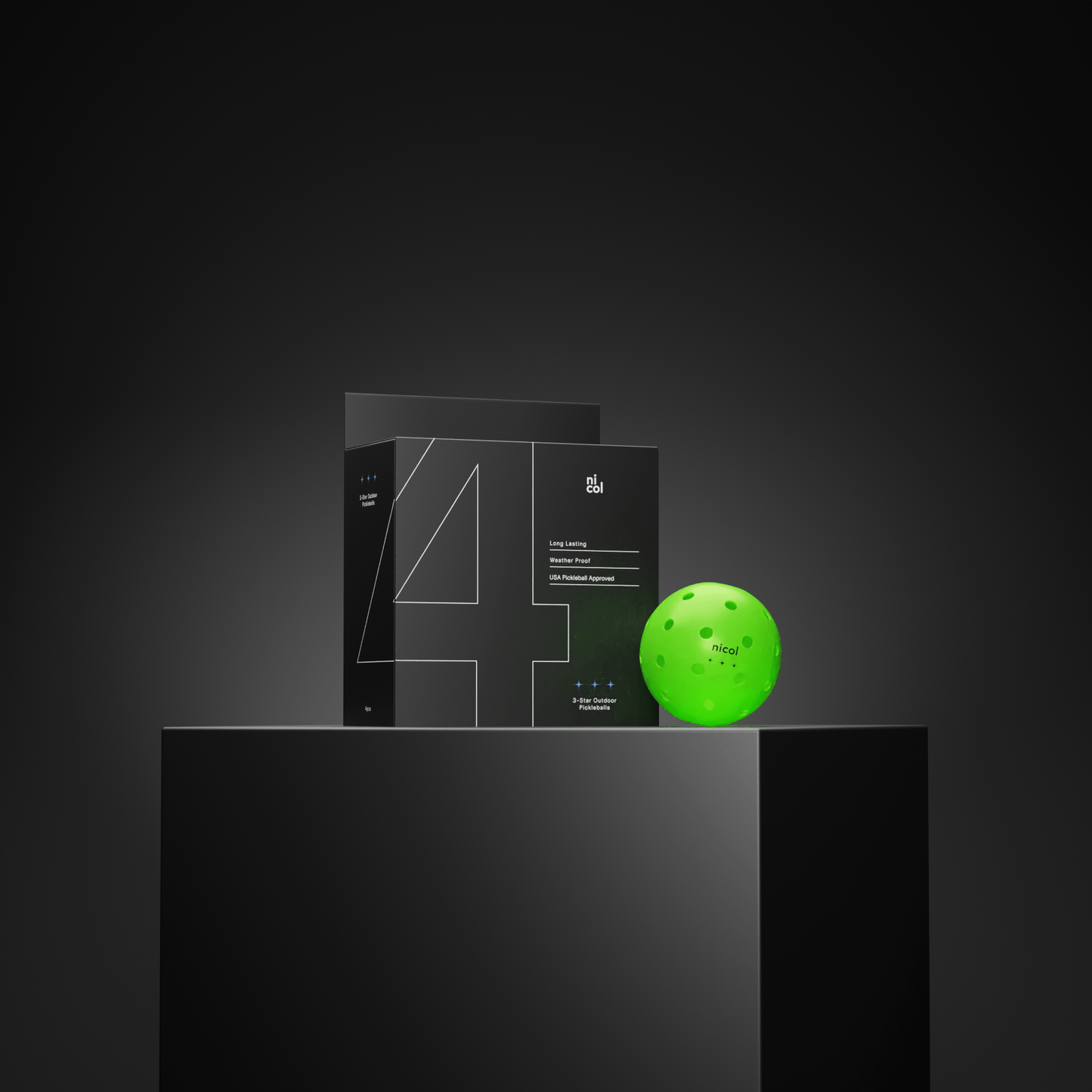 4-Pack of 3-Star Pickleball Balls